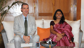 French Ambassador to India J&eacute;r&ocirc;me Bonnafont and Nandita Das addressing the media in New Delhi on Friday