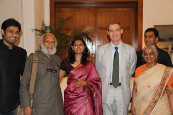 French Ambassador to India J&eacute;r&ocirc;me Bonnafont with Nandita Das and family