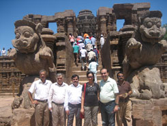 Journalists visiting Konark Sun Temple