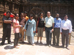 Journalists visiting Konark Sun Temple