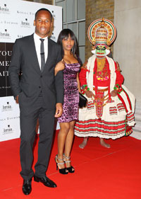 Chelsea striker Didier Drogba  with his wife