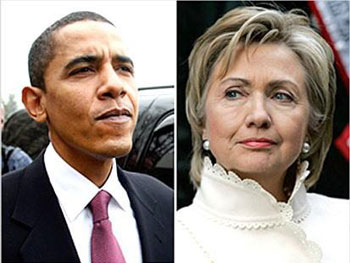 Obama and Hillary Clinton