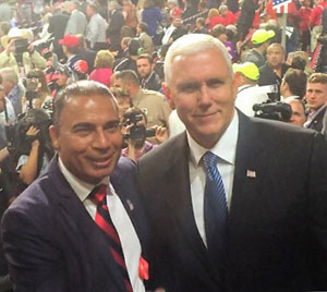 Bobby Kalotee with US Vice President-elect Mike Pence
