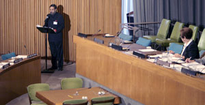 India's Minister of State Anand Sharma addressing the UN General Assembly