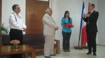 French Ambassador Jérôme Bonnafont speaking at the Investiture Ceremony